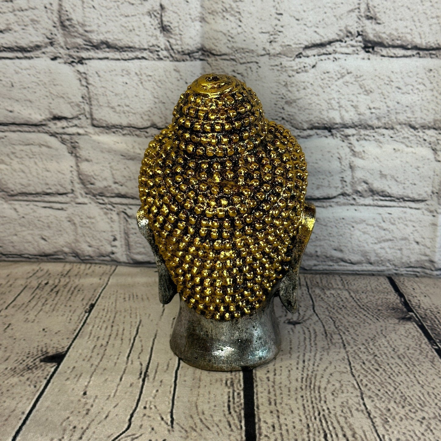Silver Gold 15cm Small Thai Buddha Head Statue Resin Hindu4