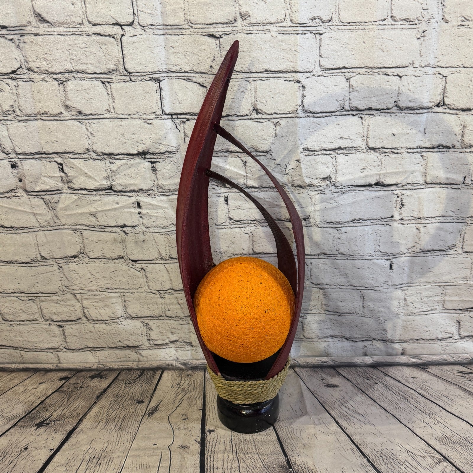 Orange Light Red Natural 55cm Tall Leaf Lamp Twist LED UK Mains Plug Design 33