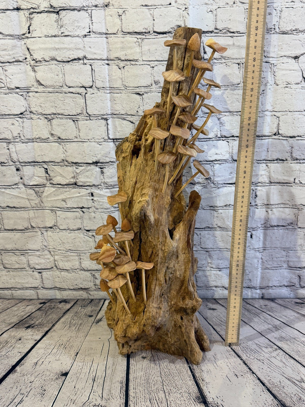 65cm Tall Plain Mushroom Parasite Ornament Natural Carving Fairtrade Wooden4