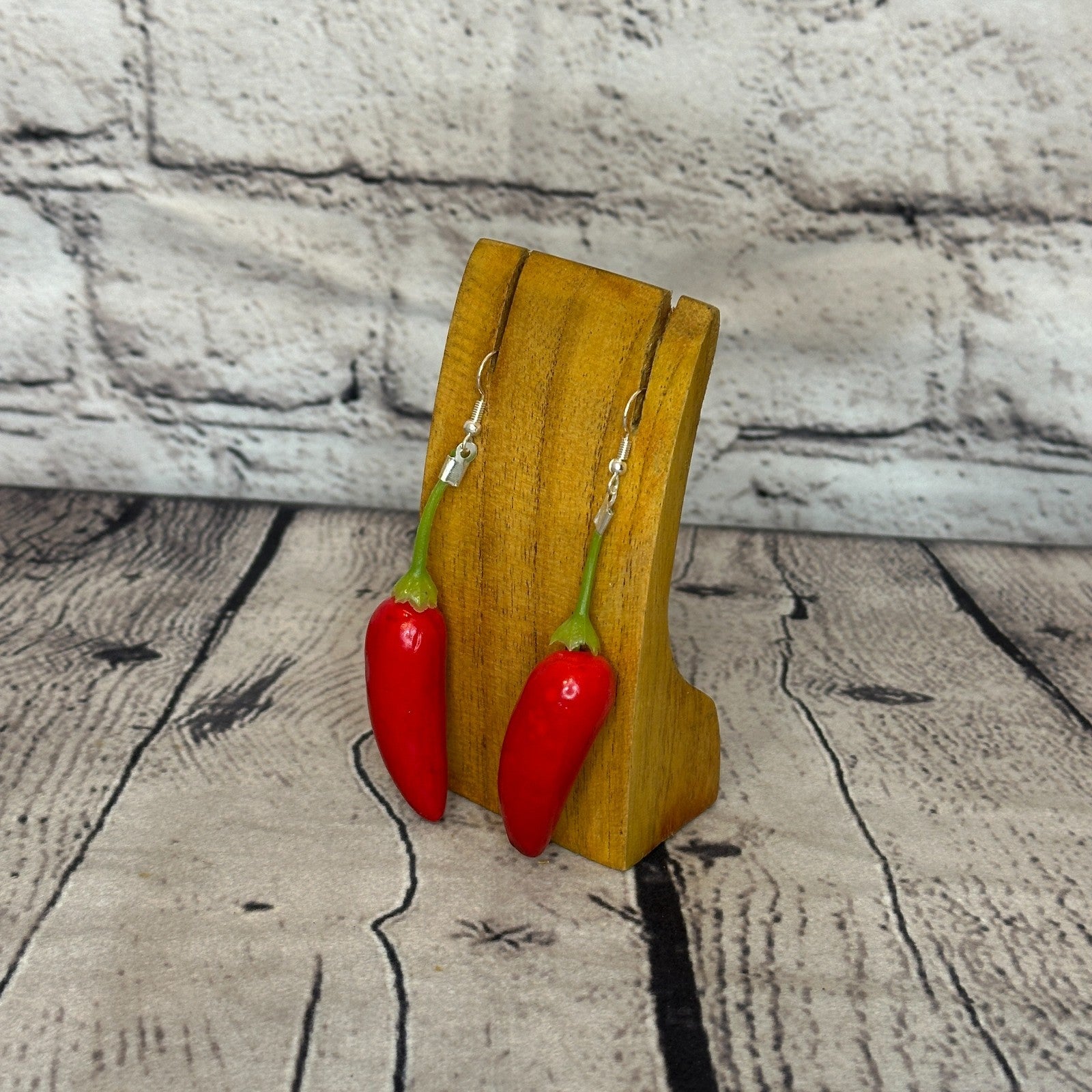 Chili Plastic Novelty Party Dangle Drop Earrings Handmade UK Jewellery1