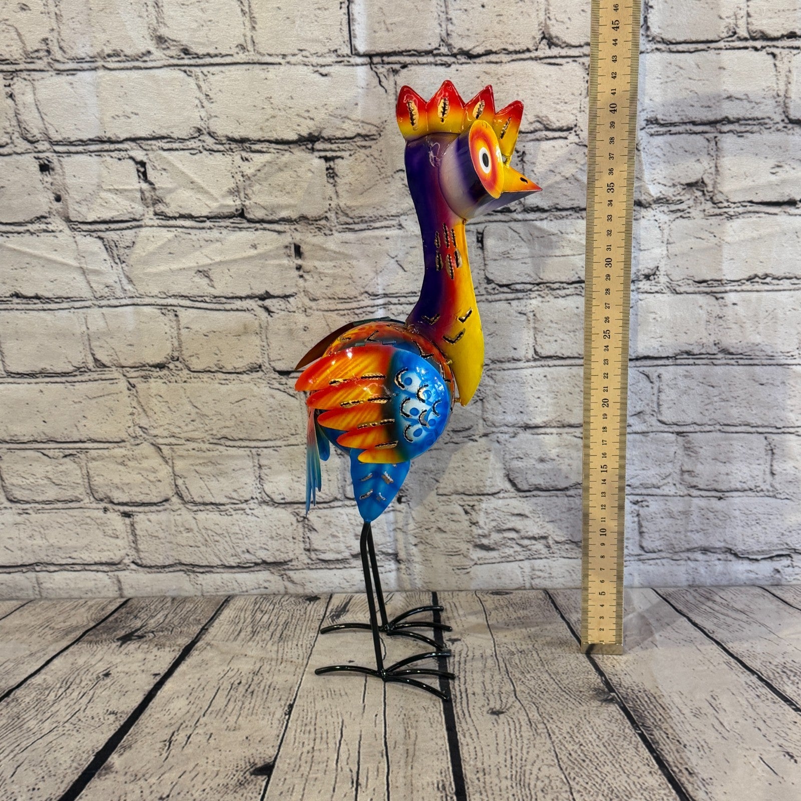 40cm x 20cm Emu Ostrich Bird Multicoloured Metal Tin Standing Ornament Statue5