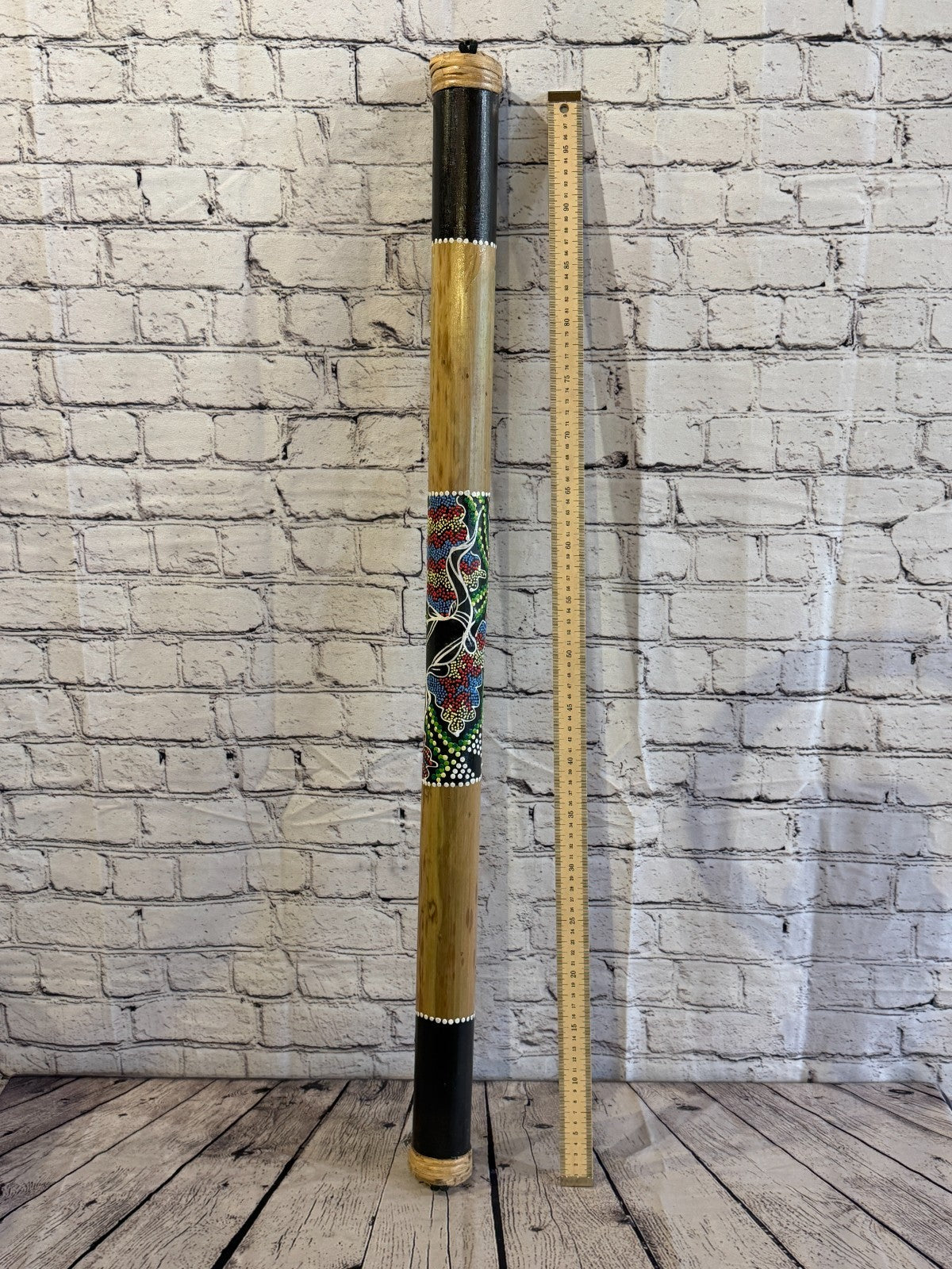 100cm Hand Painted Bamboo Rainstick Shaker in Aboriginal Style Design Instrument2