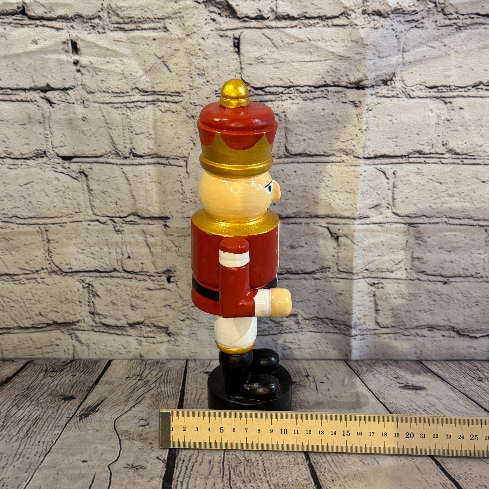 30cm Red Top Hat Nut Cracker Soldier Handcrafted Wood Xmas Christmas Ornament7