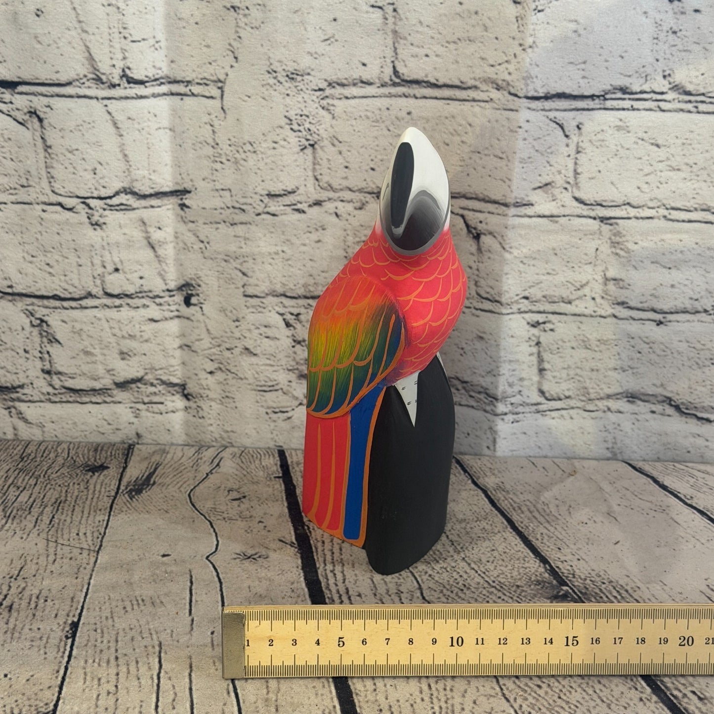 20cm Bright Red Toucan Bird Ornament Statue Fair Trade Hand Made Carved Wood8