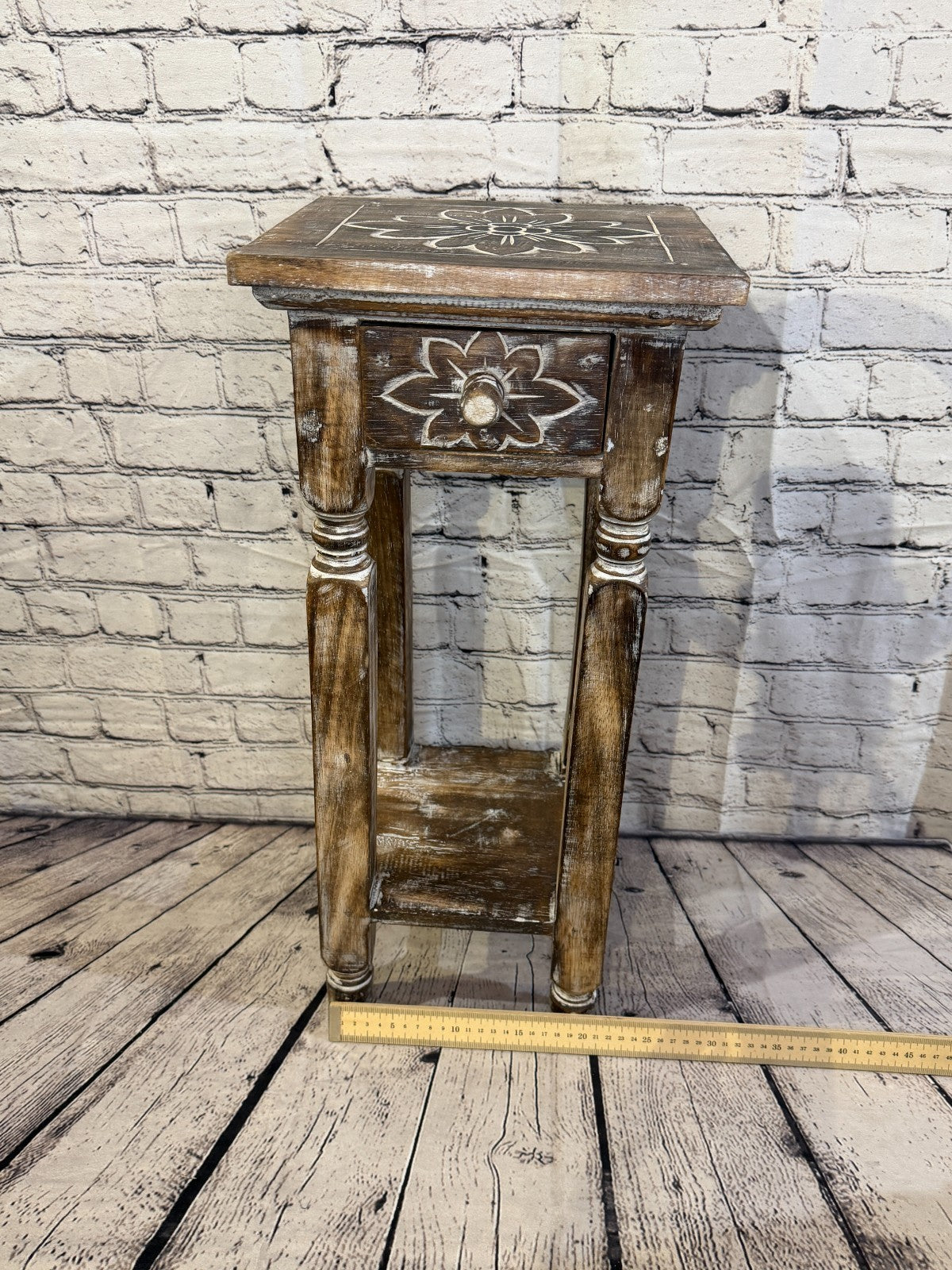 60cm x 27cm Brown Table  Wooden Side Cabinet Living Hallway Storage Furniture7