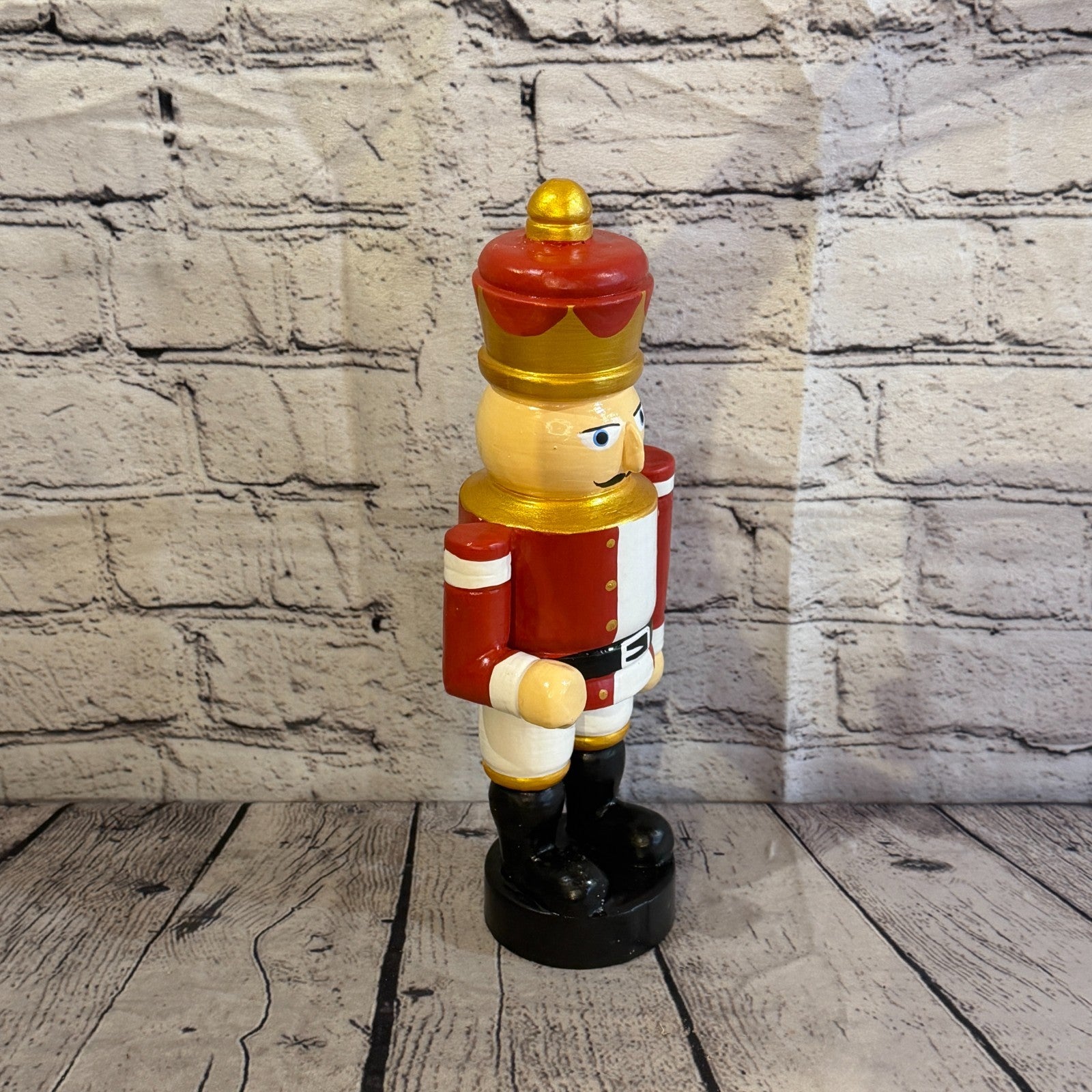 30cm Red Top Hat Nut Cracker Soldier Handcrafted Wood Xmas Christmas Ornament2