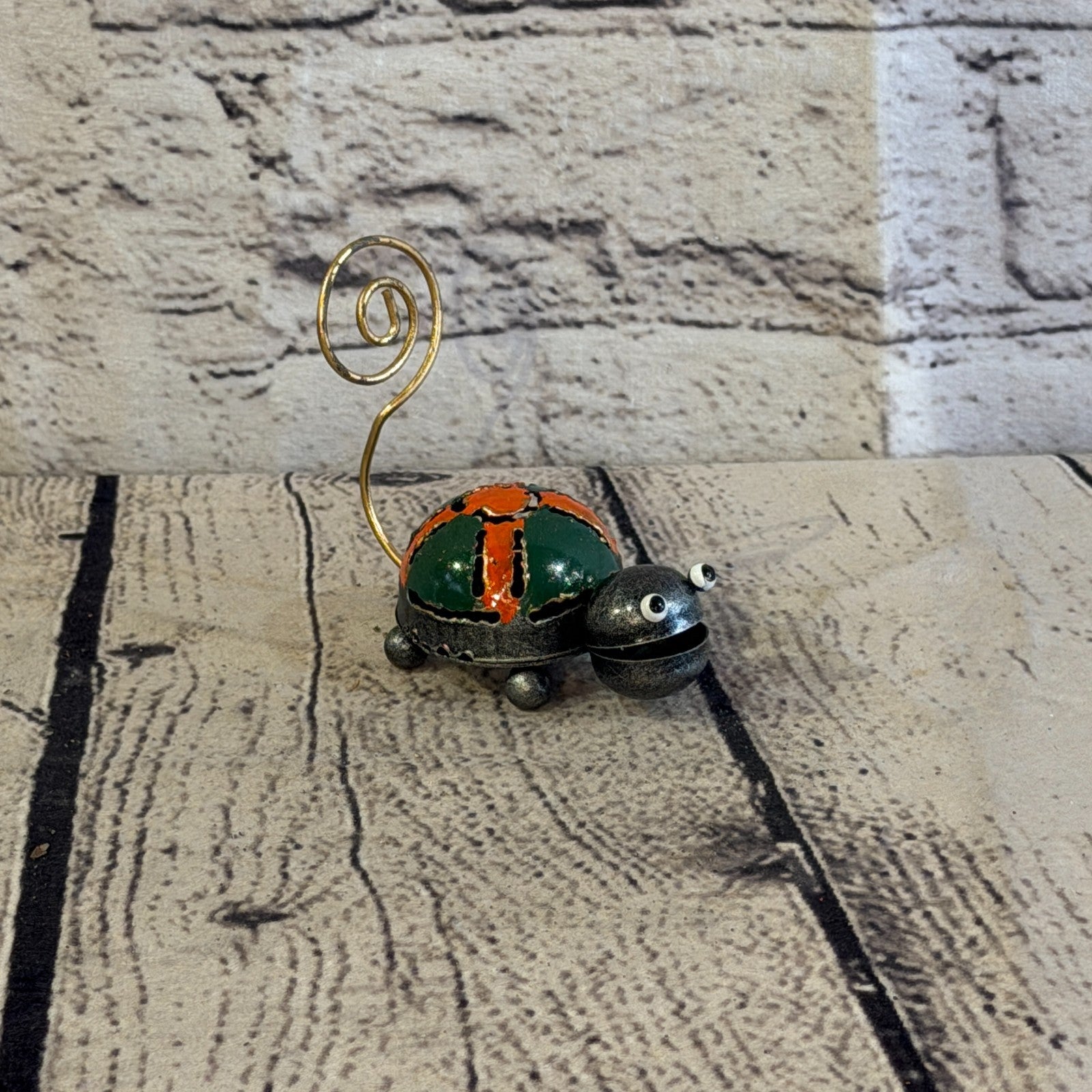 7cm x 7cm Colourful Grey Tortoise Turtle Metal Tin Standing Ornament Statue2