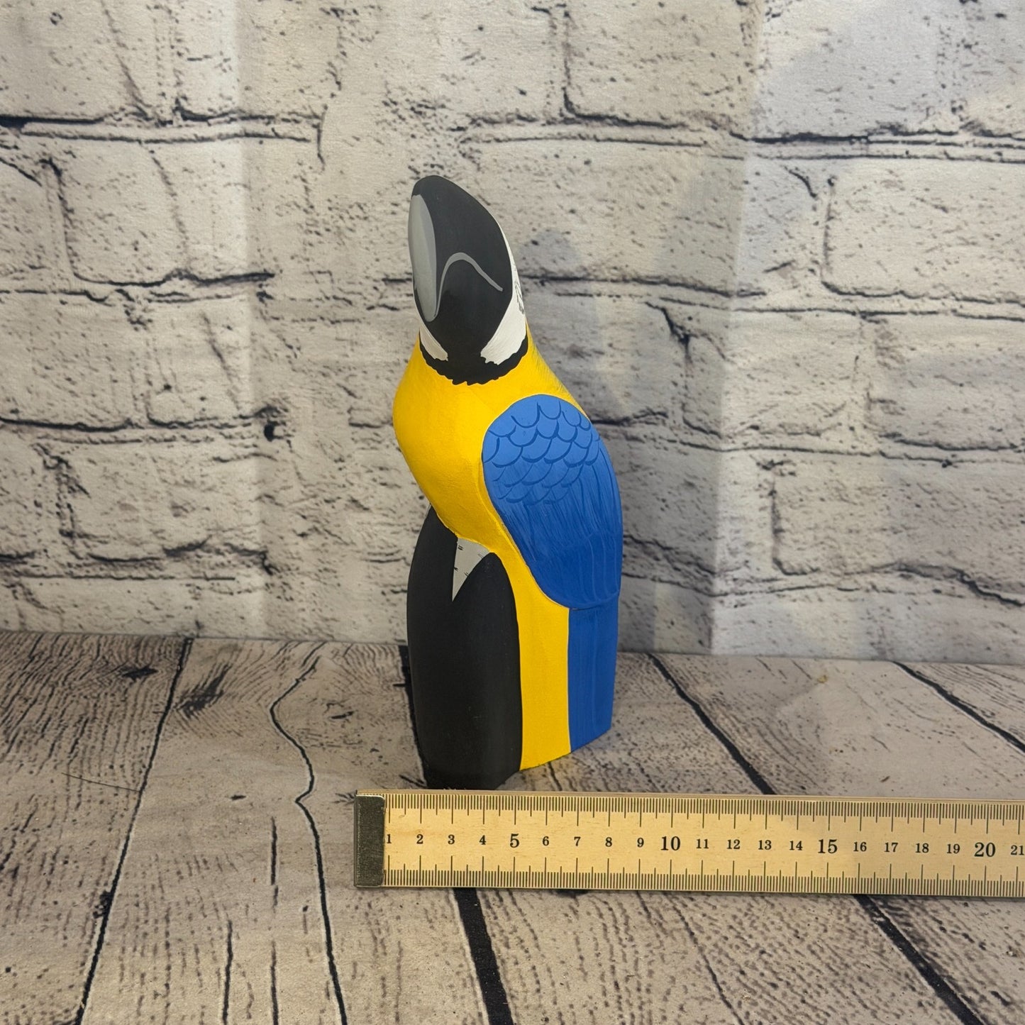 20cm Bright Blue Toucan Bird Ornament Statue Fair Trade Hand Made Carved Wood8