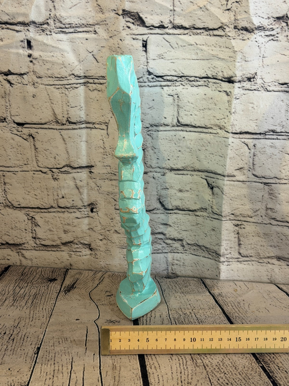 30cm Green Teal Wooden Shabby Seahorse Statue Ornament Fair Trade Handcarved7