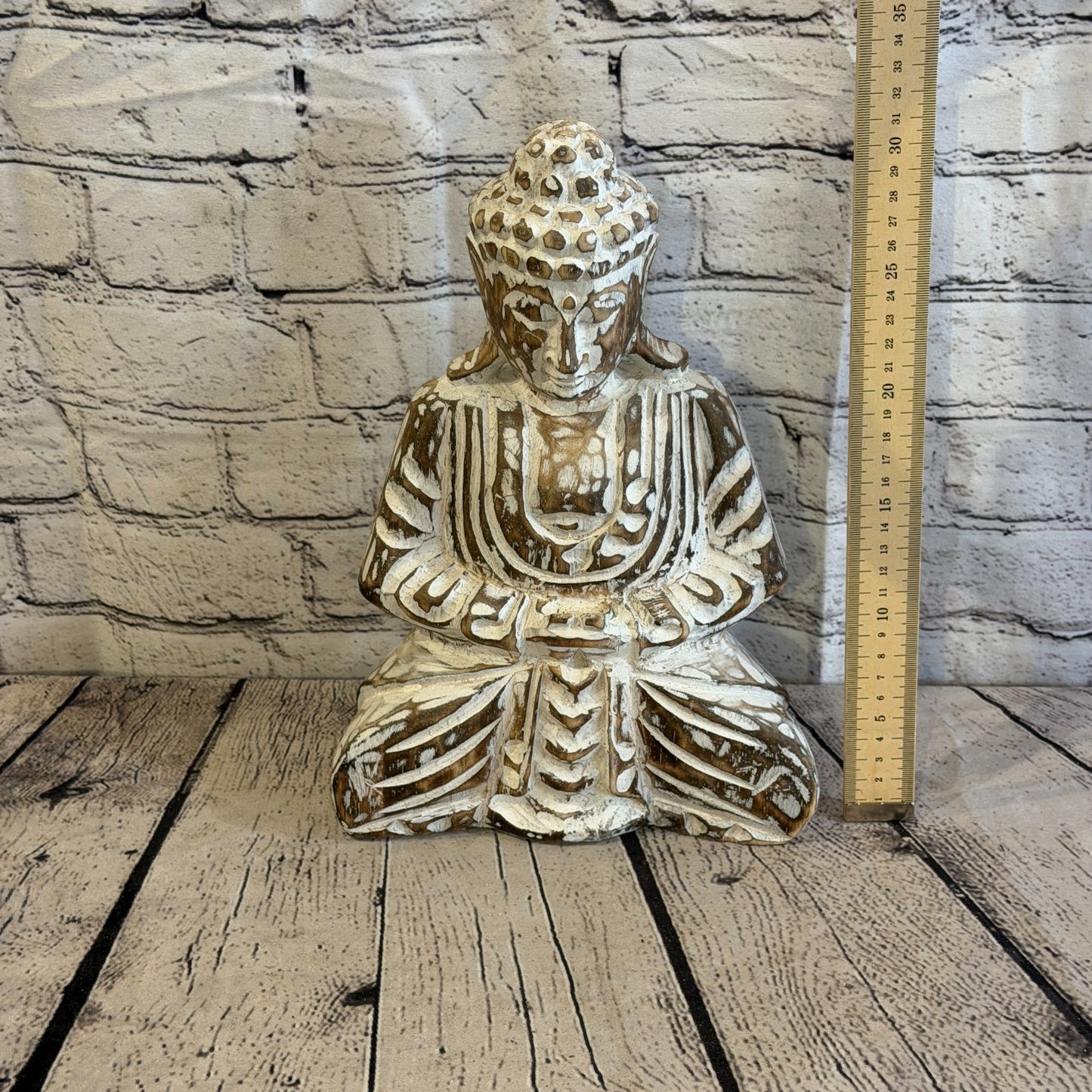 30cm Brown Meditating Buddha Ornament Sculpture Statue Buddhas Hand Carved Wood5