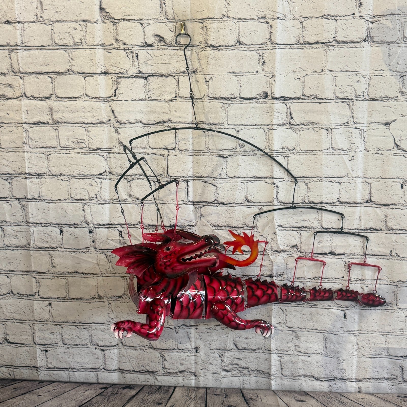100cm x 50cm Pink Metal Dragon Wall Art Dragon Sculpture Metal Wall Hanging Art5