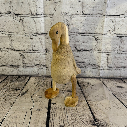 Swan Neck 25cm Tall Wooden Smooth Duckling Baby Duck Bamboo Root Fairtrade0