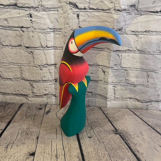 30cm Dark Red Toucan Bird Ornament Statue Fair Trade Hand Made Carved Wood0