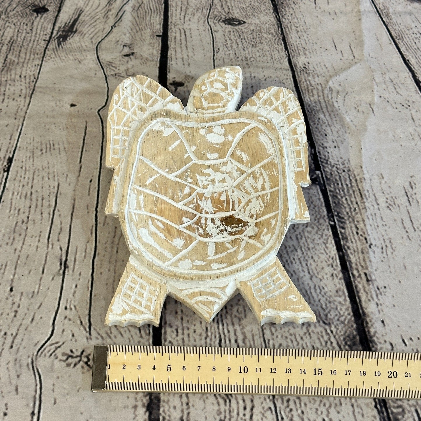20cm Cream Sea Turtle Bowl Trinket Dish Decoration Designer Mask Wooden Handmade4