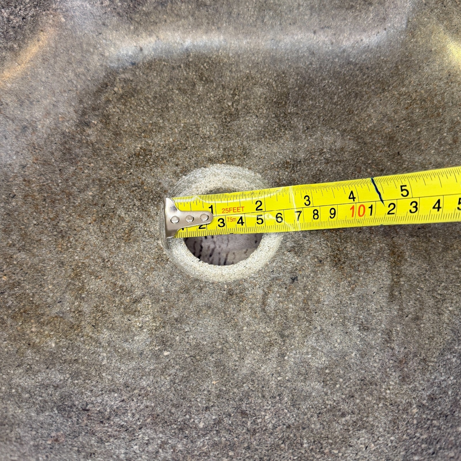 39cm x 36cm Wash Basin Bathroom Counter Top Washing River Stone Bowl Sink No 4010