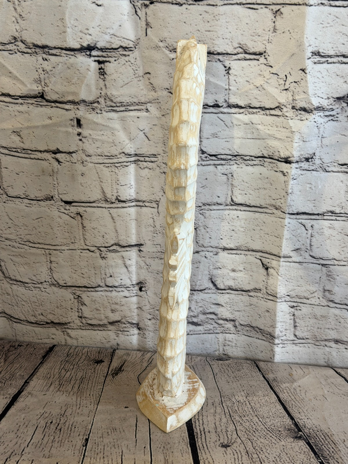40cm White Wooden Shabby Seahorse Statue Ornament Fair Trade Handcarved4