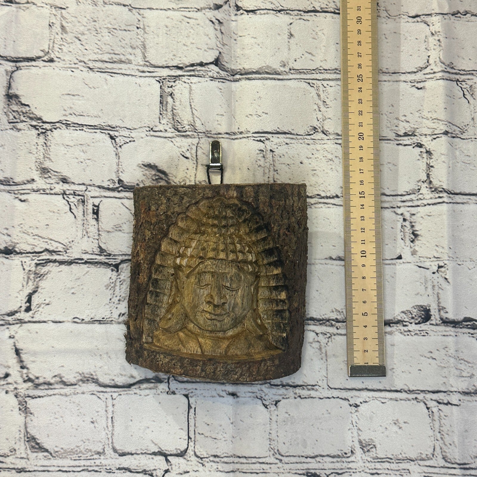 Buddha Head Of The Woods 20cm Hand Carved Wizard Tree Trunk Wood Fairtrade4