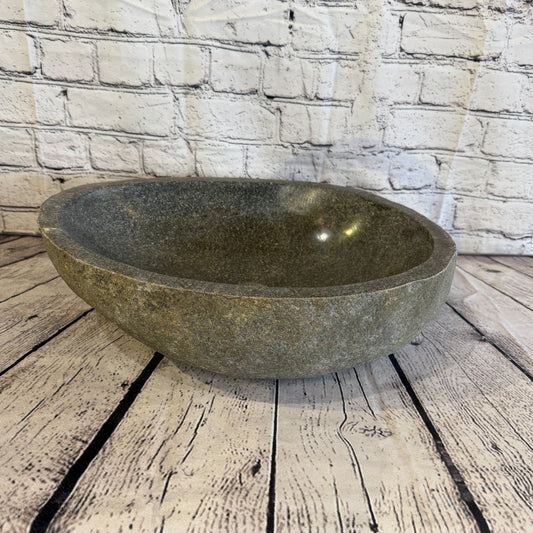41cm x 30cm Wash Basin Bathroom Counter Top Washing River Stone Bowl Sink No 100