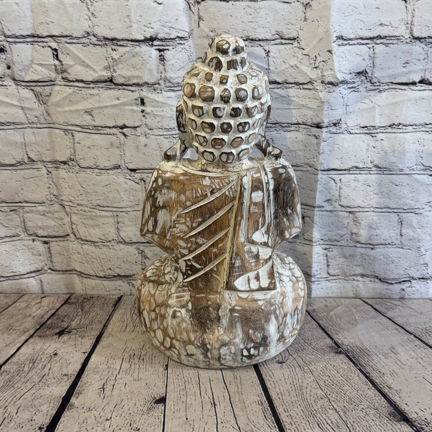 40cm Brown Meditating Buddha Ornament Sculpture Statue Buddhas Hand Carved Wood4