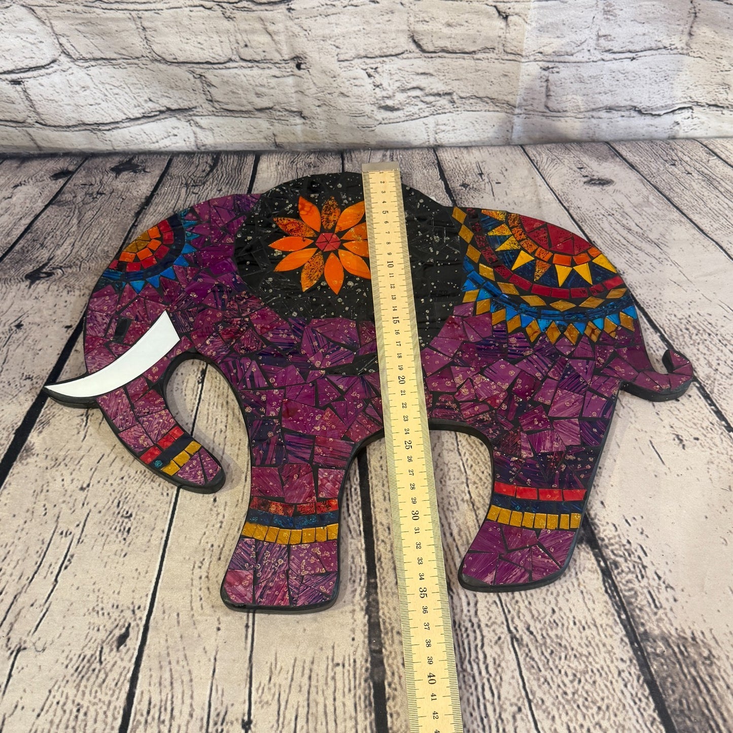 Purple Elephant Mosaic Tile Wall Mirror 40cm x 40cm 16 Inches Handmade5