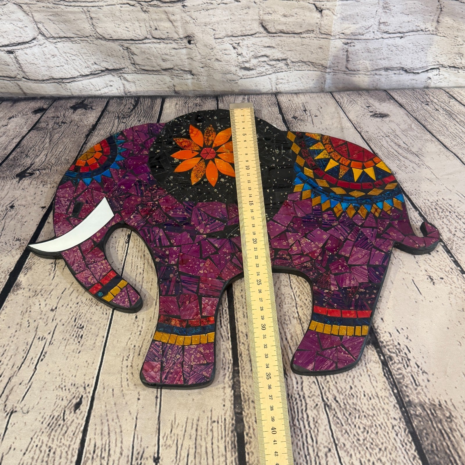 Purple Elephant Mosaic Tile Wall Mirror 40cm x 40cm 16 Inches Handmade5