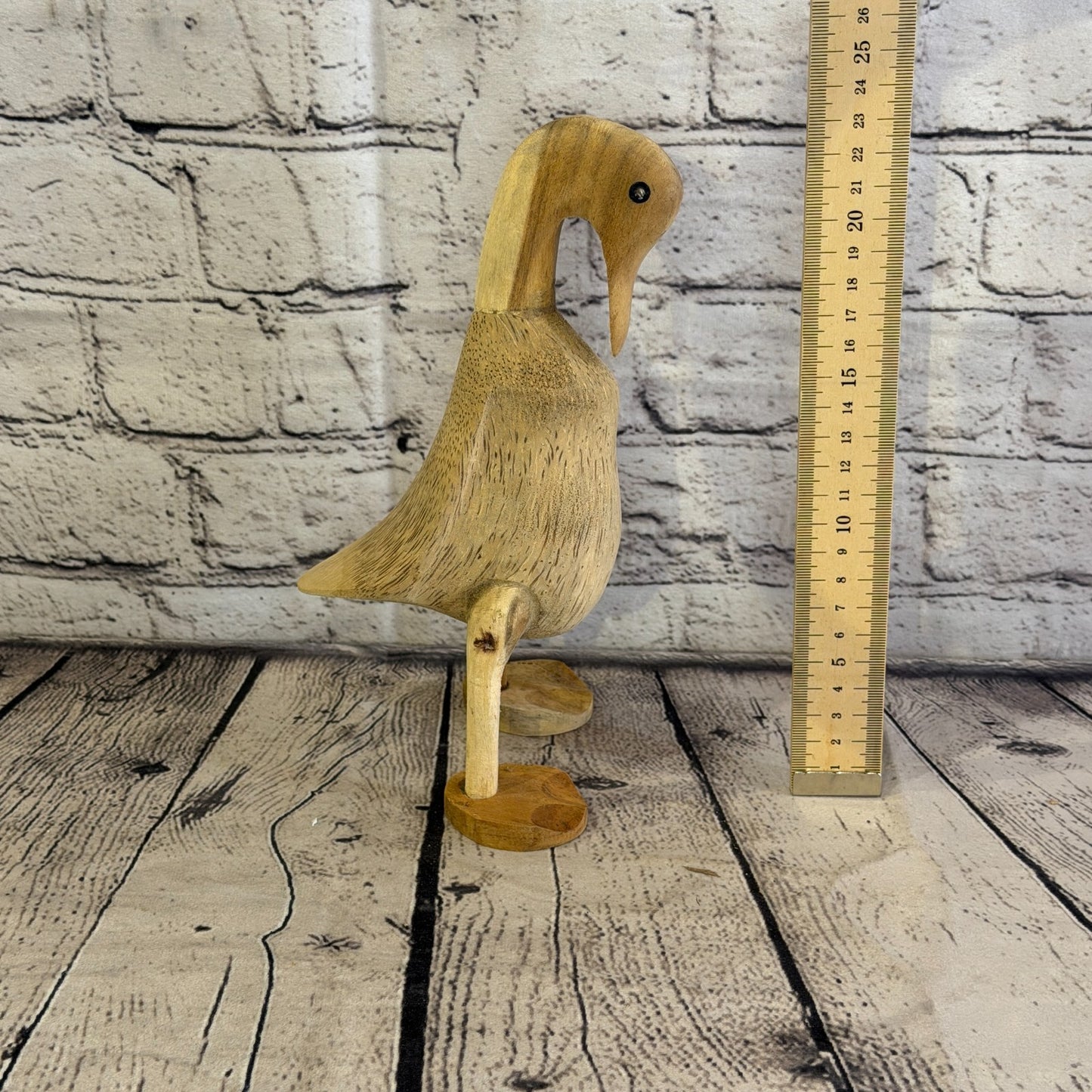 Swan Neck 25cm Tall Wooden Smooth Duckling Baby Duck Bamboo Root Fairtrade6