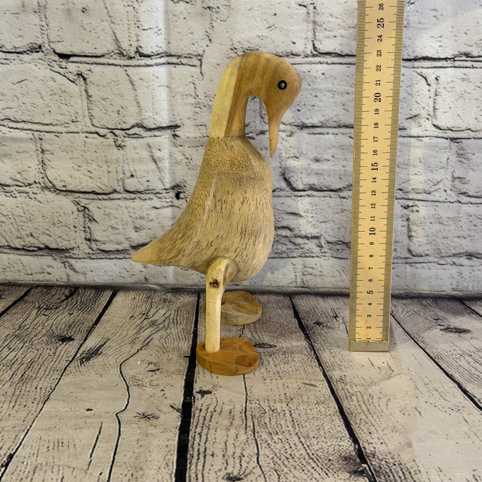Swan Neck 25cm Tall Wooden Smooth Duckling Baby Duck Bamboo Root Fairtrade6