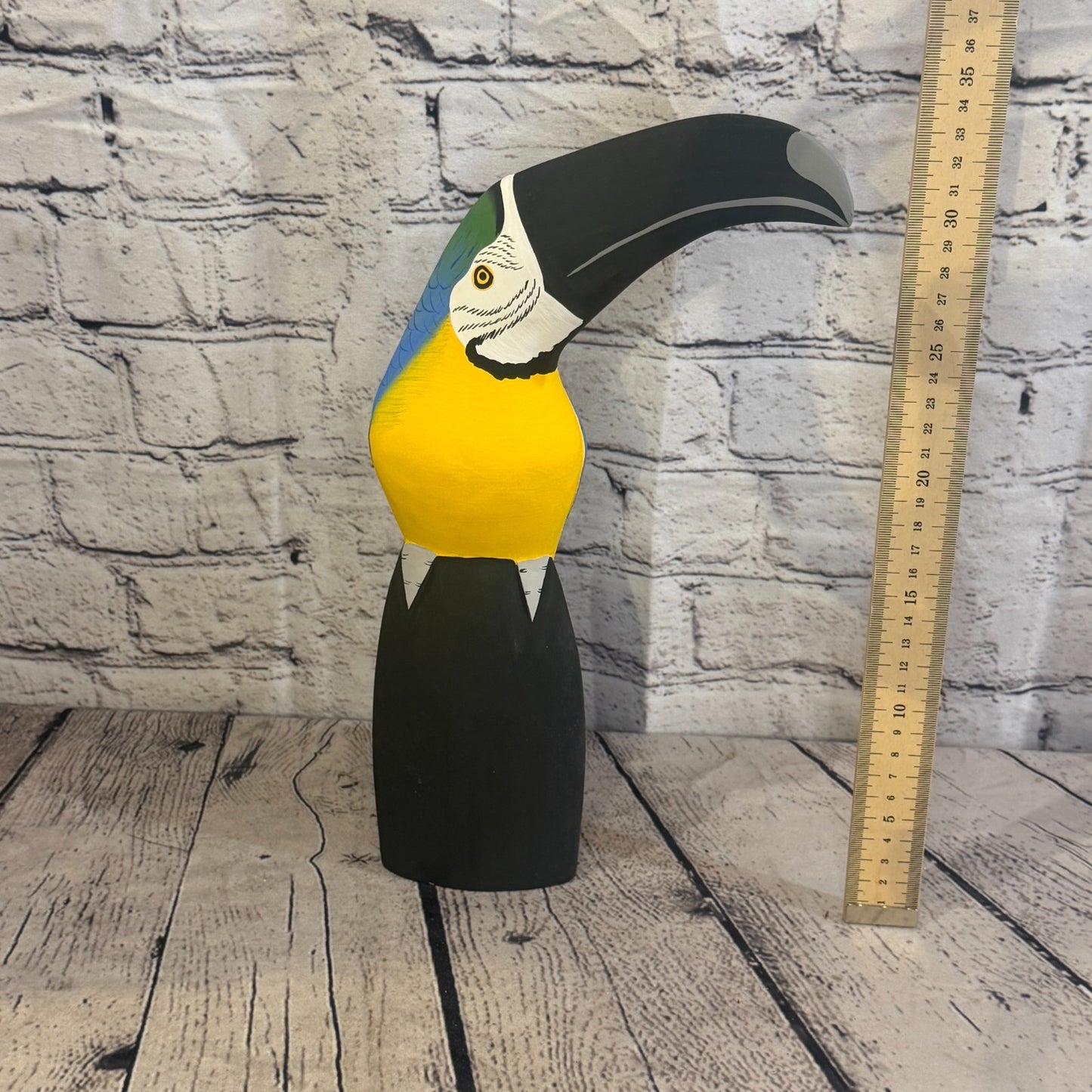 30cm Bright Blue Toucan Bird Ornament Statue Fair Trade Hand Made Carved Wood5