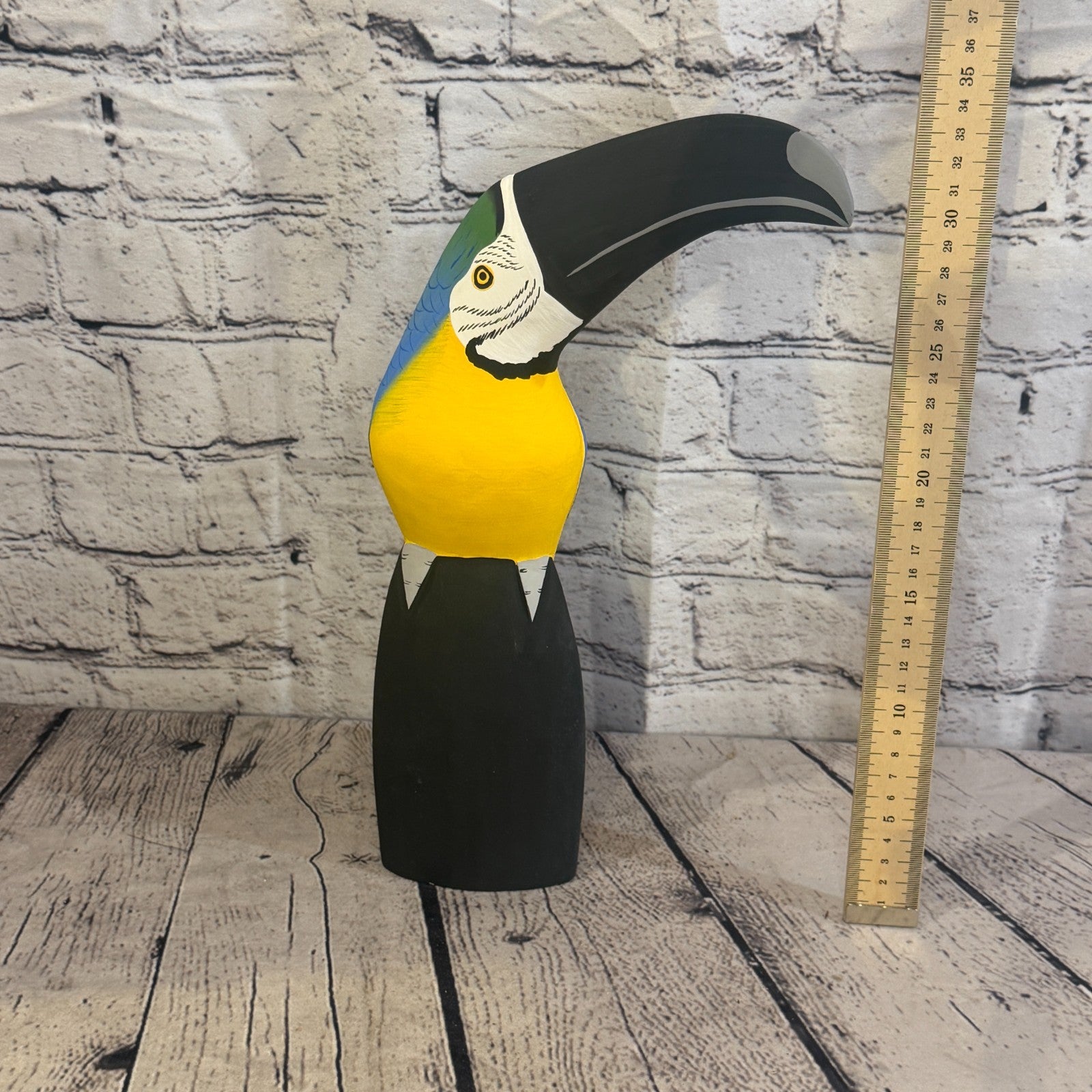 30cm Bright Blue Toucan Bird Ornament Statue Fair Trade Hand Made Carved Wood5