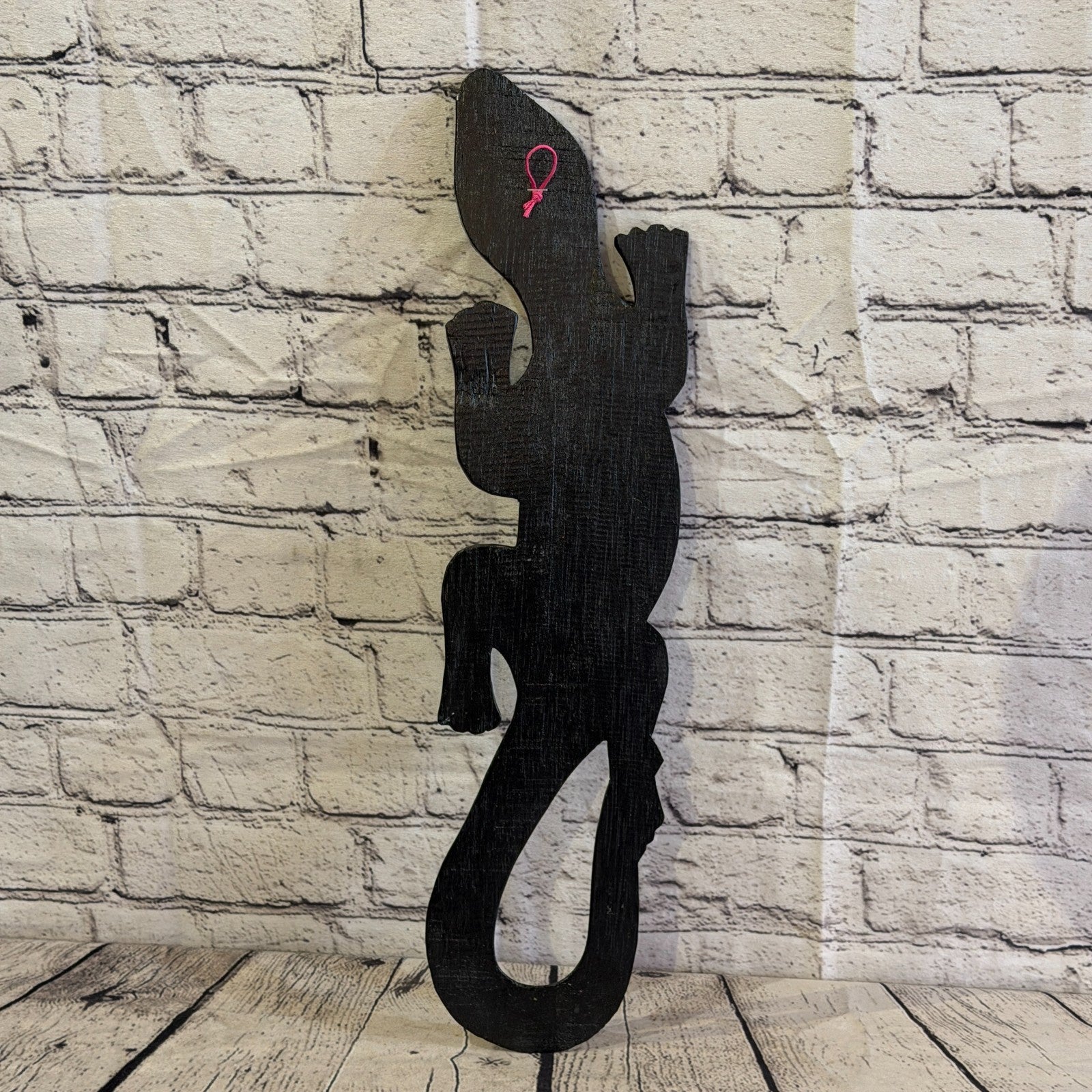 50cm Gecko Carved Wooden Dot Painted Ethnic Tribal Tiki Wall Art No 2 New5
