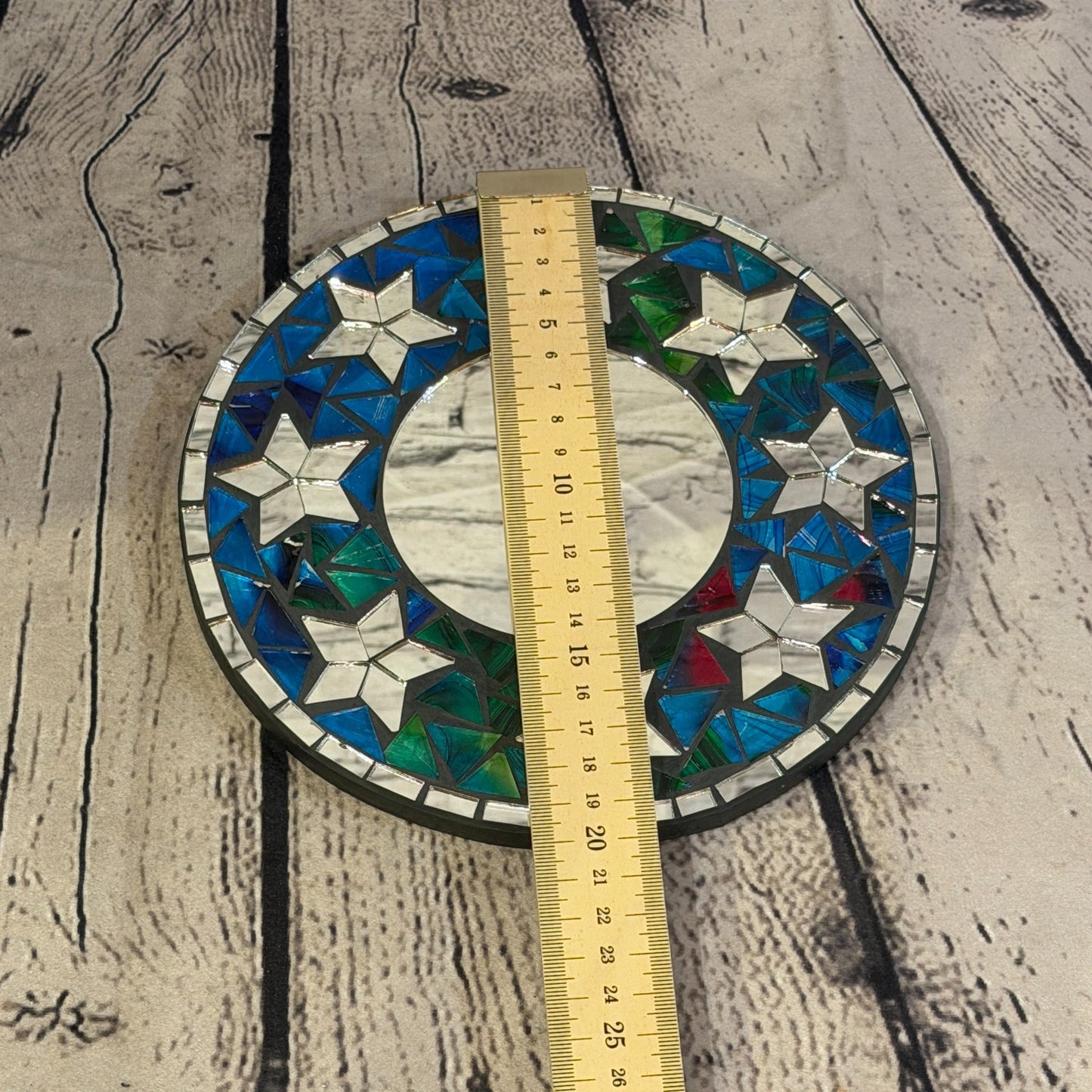 Blue Star Black Mosaic Tile Wall Mirror 20cm x 20cm 8 Inches Handmade4