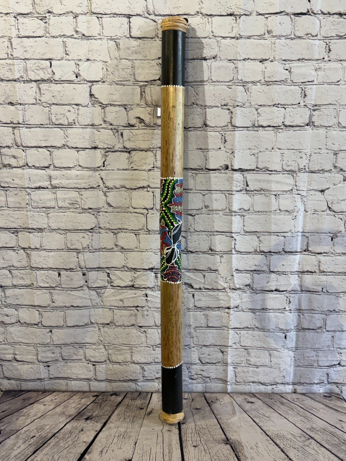 100cm Hand Painted Bamboo Rainstick Shaker in Aboriginal Style Design Instrument0