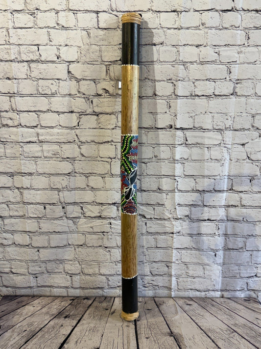 100cm Hand Painted Bamboo Rainstick Shaker in Aboriginal Style Design Instrument0