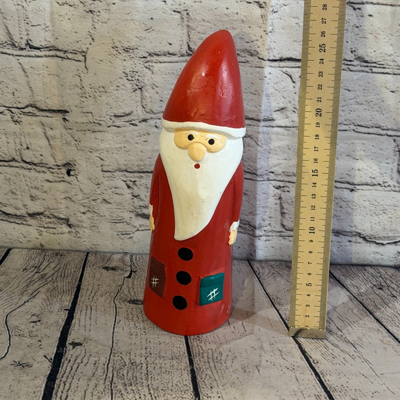 25cm x 10cm Santa Claus Father Christmas Handcrafted Wood Xmas Ornament5