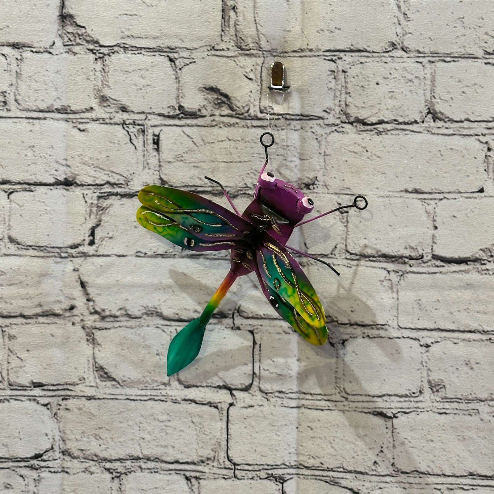 20cm x 15cm Pink Dragonfly Bug Metal Tin Wall Hanging Ornament Painted Statue11