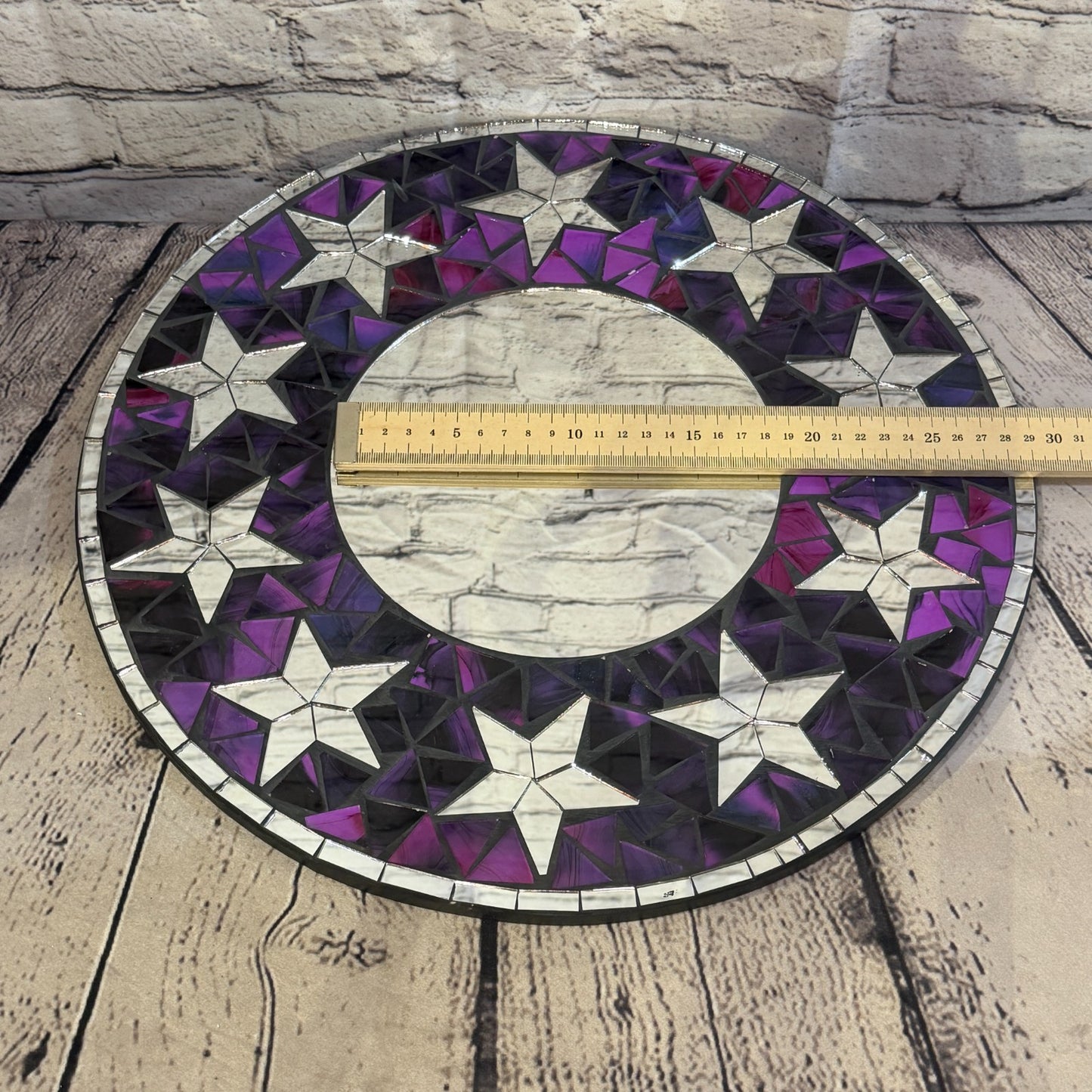 Purple Star Black Mosaic Tile Wall Mirror 40cm x 40cm 16 Inches Handmade5