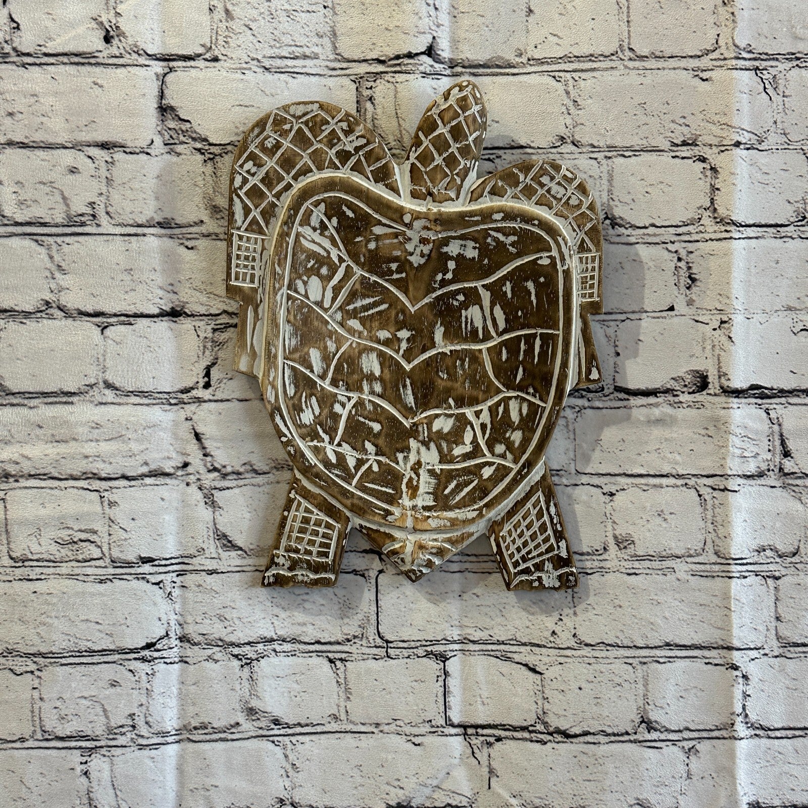 30cm Brown Sea Turtle Bowl Trinket Dish Decoration Designer Mask Wooden Handmade3