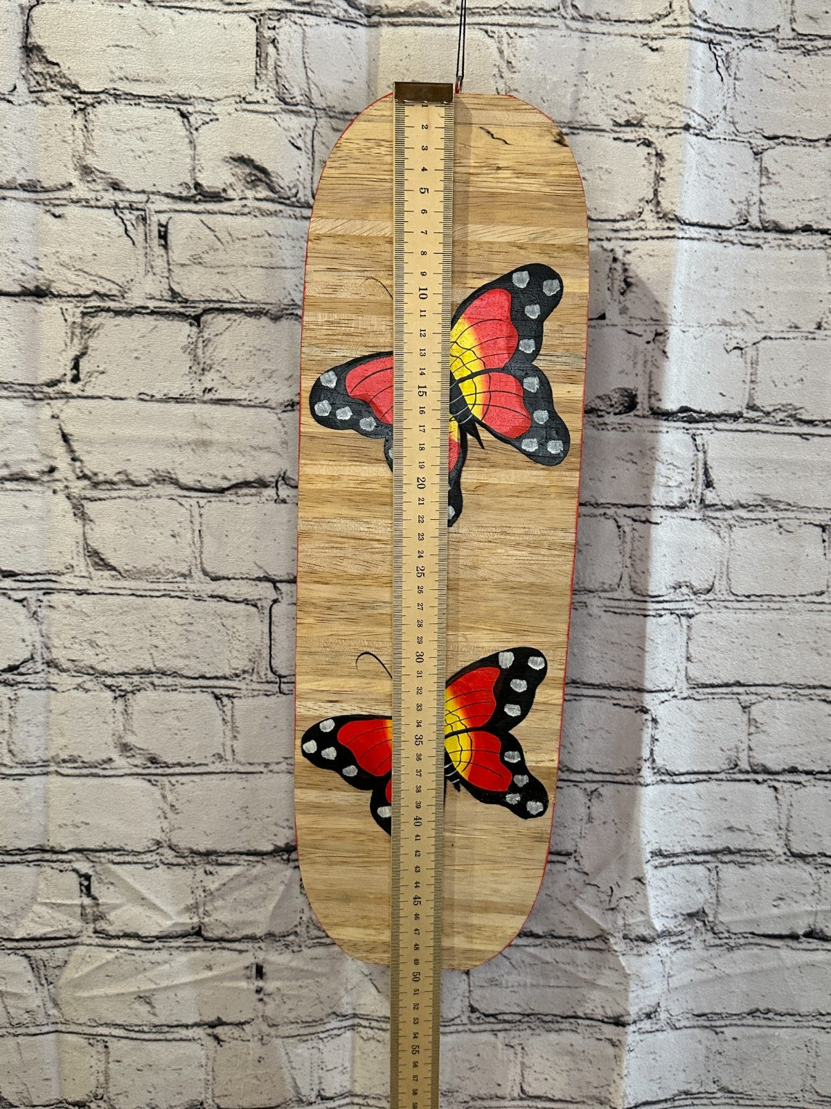50cm Red Butterfly Flowers Wind Spinner Wooden Spiral Mobile Garden Ornament4