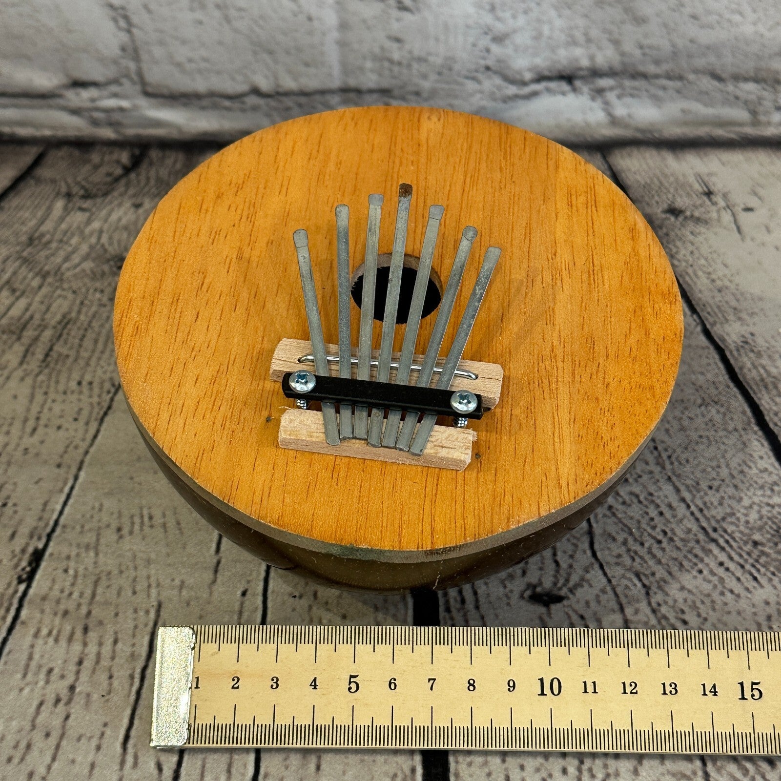 7 Key Karimba Kalimba Thumb Piano Carved Light Coconut Handmade Fairtrade1