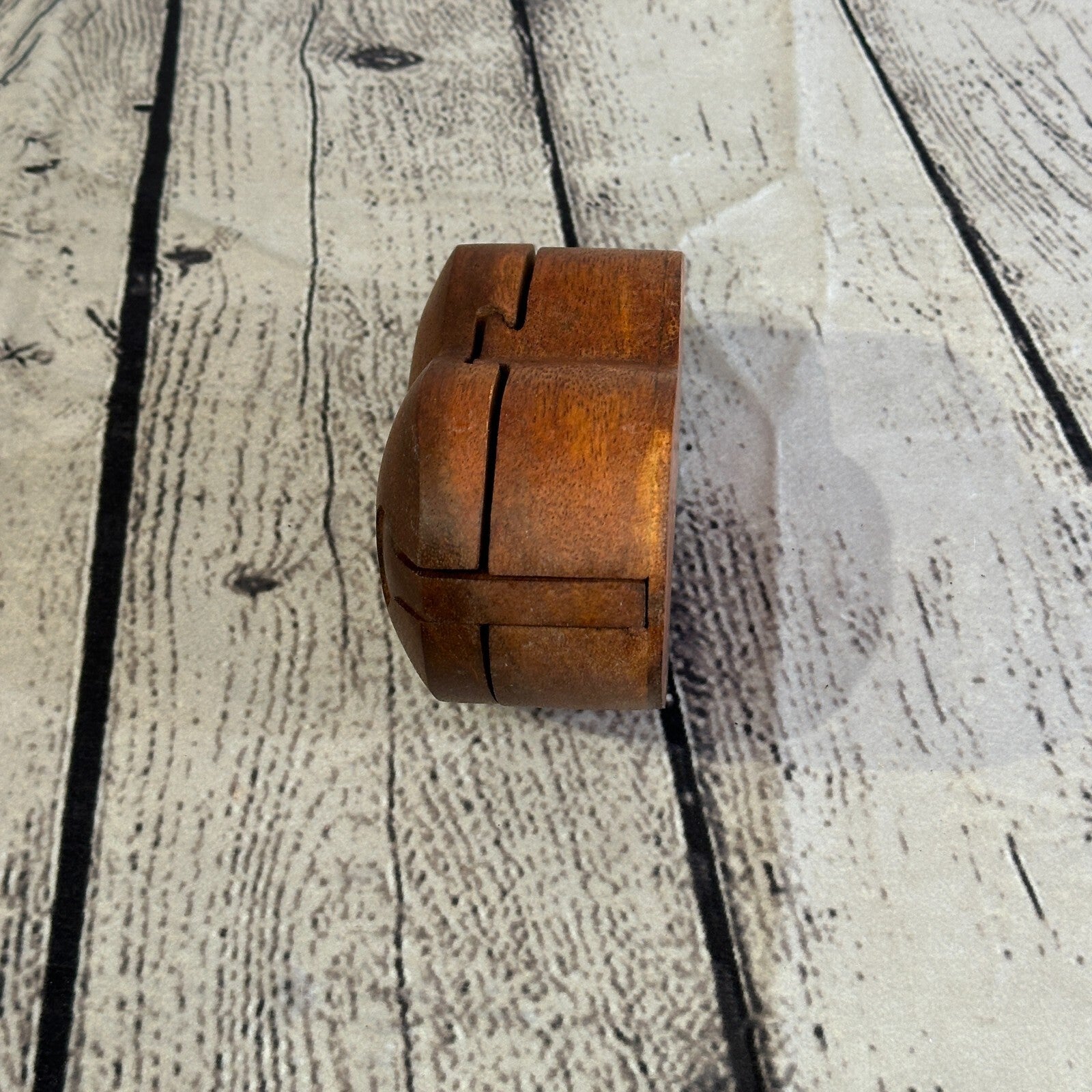 Carved Love Heart 4 Bit Wooden Puzzle Box Secret Box Magic Trinket Handmade1