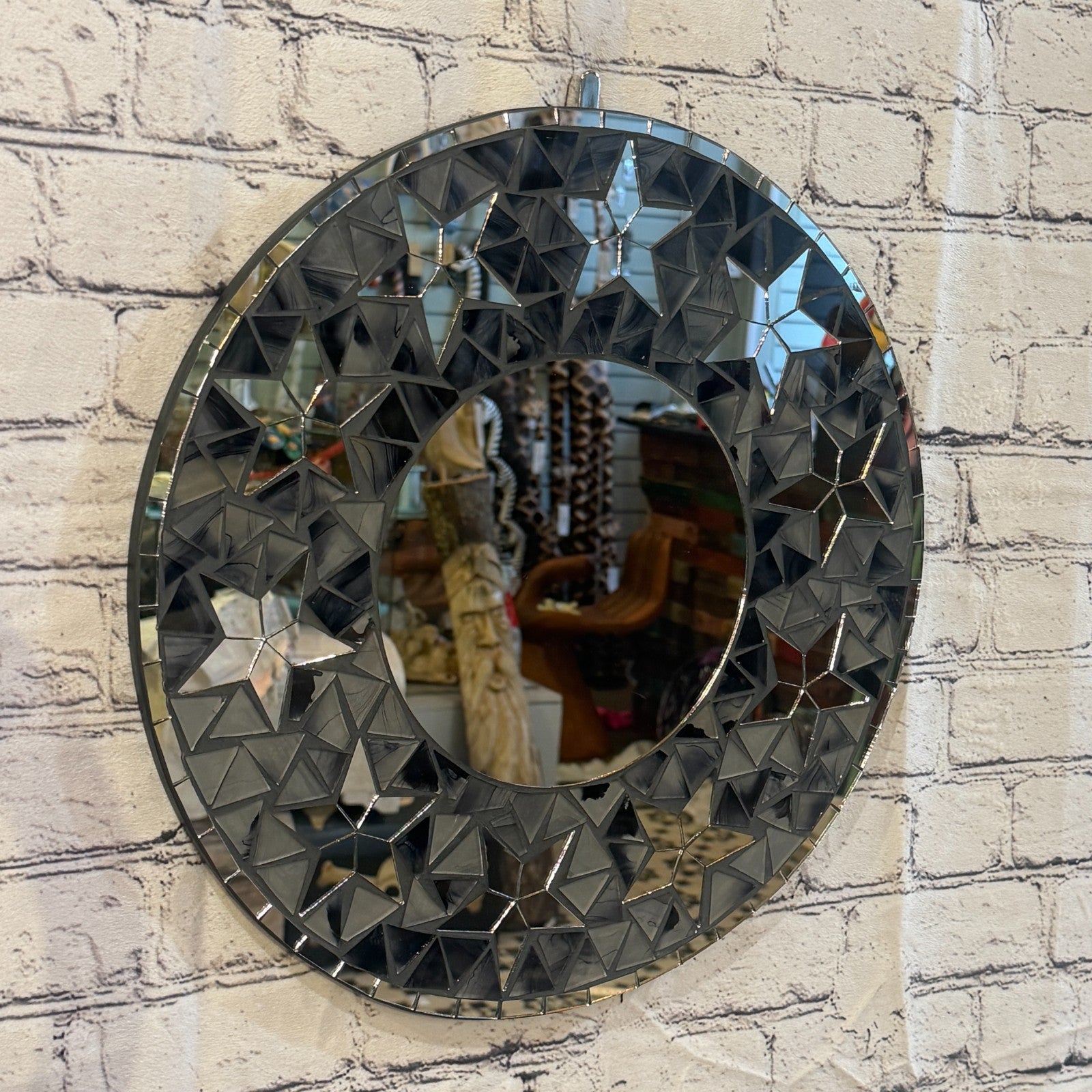 Grey Black Star Black Mosaic Tile Wall Mirror 40cm x 40cm 16 Inches Handmade0