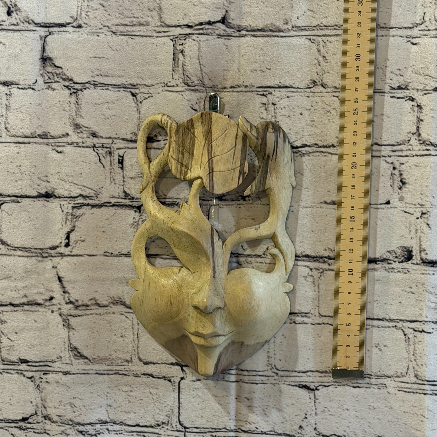 Wooden Soulmate Mask Wall Art Hibiscus Wood Hand Carved Fair Trade Design 24