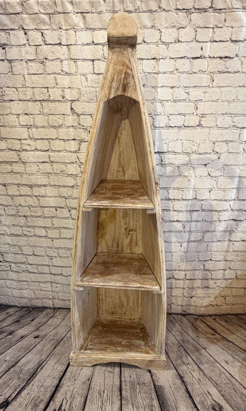 150cm x 45cm x 25cm White Boat Shelf Wooden Cabinet Living Storage Furniture0