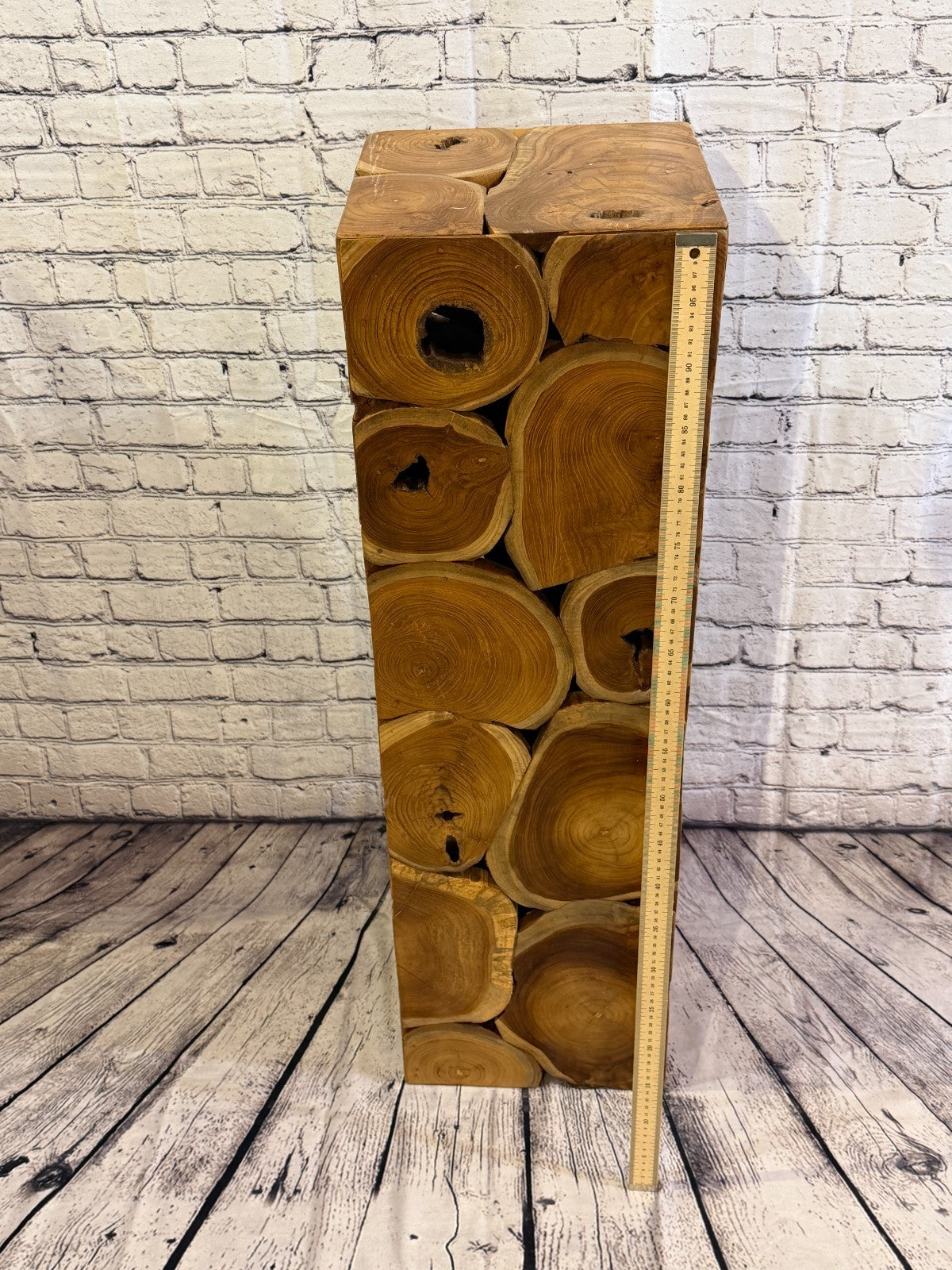 100cm x 30cm x 30cm Wooden Teak Wood Slice Cube Table Sculpture Root Ornament4