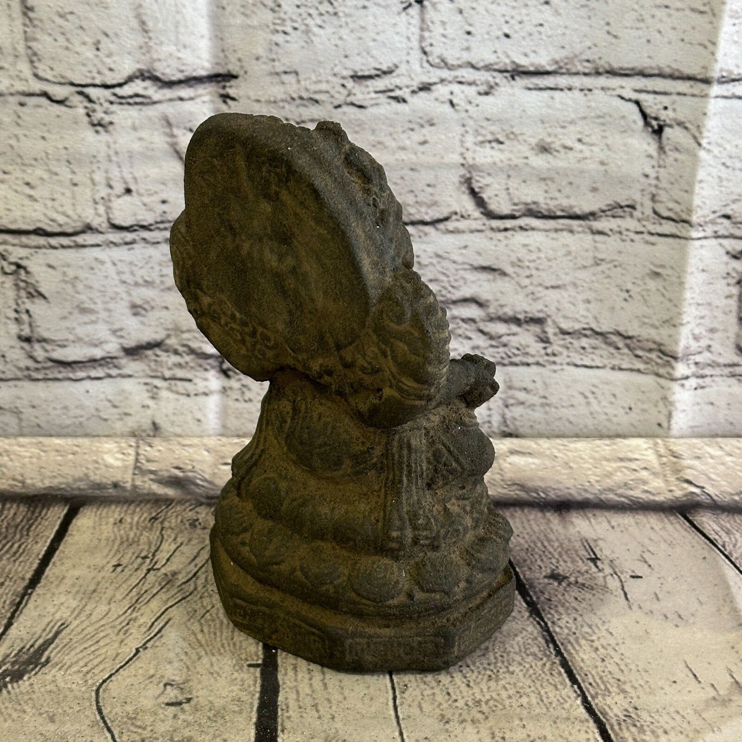 Small Ganahsa Stone Garden 18cm x 10cm Ornament Outdoor Indoor Statue Hindu5