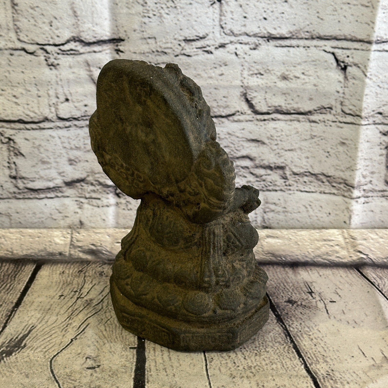 Small Ganahsa Stone Garden 18cm x 10cm Ornament Outdoor Indoor Statue Hindu5