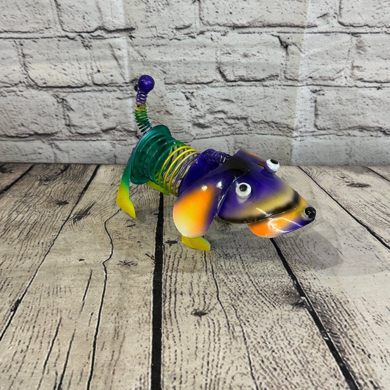 20cm x 15cm Purple Bight Colour Spring Dog Cartoon Ornament Painted Statue2