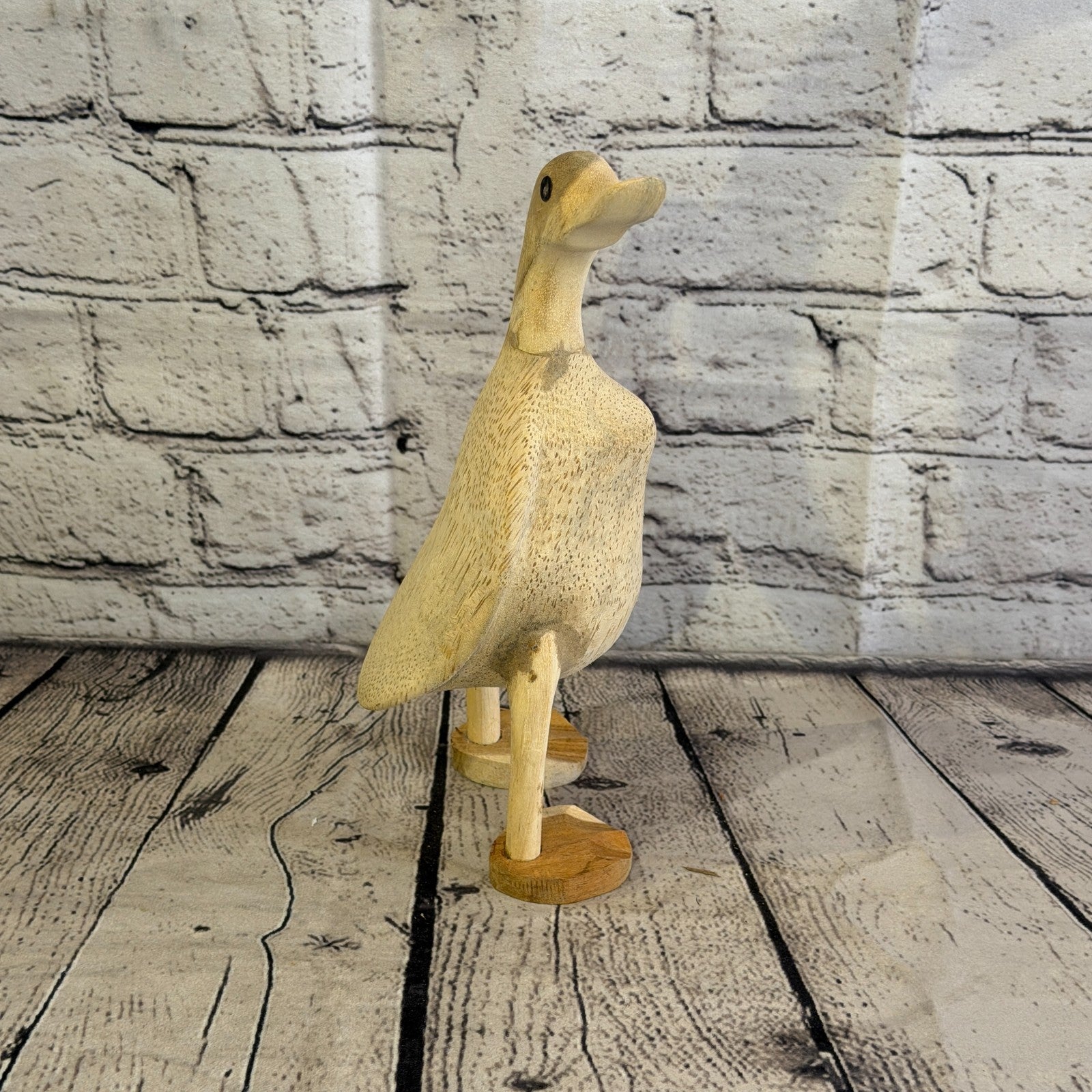 Looking Right 25cm Tall Wooden Smooth Duckling Baby Duck Bamboo Root Fairtrade3