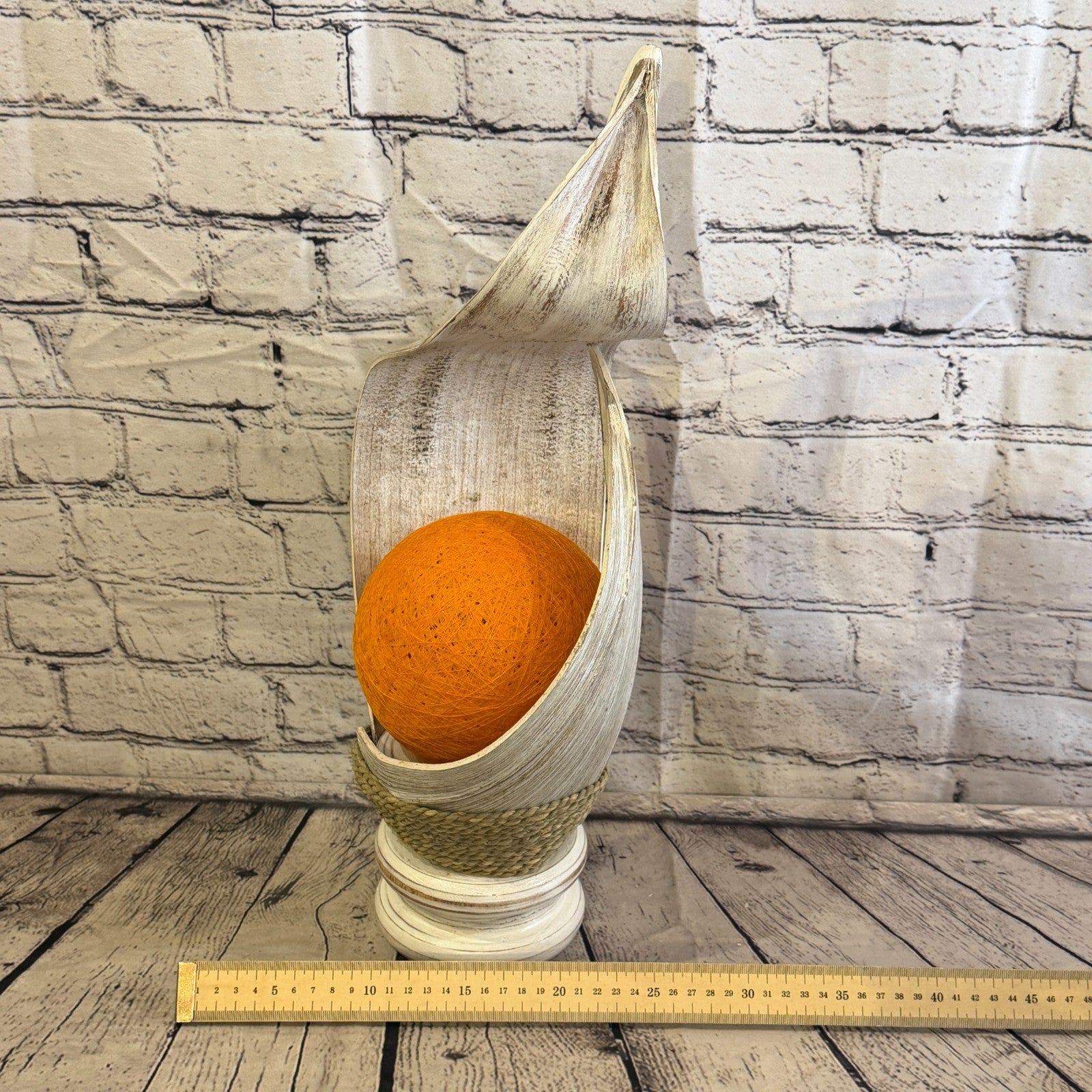 Orange Light White Natural 45cm Tall Leaf Lamp Twist LED UK Mains Plug Design 126