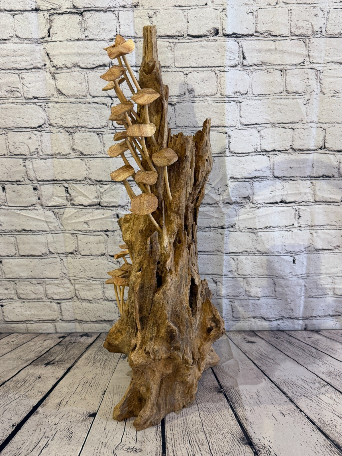 65cm Tall Plain Mushroom Parasite Ornament Natural Carving Fairtrade Wooden3